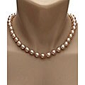 DaVonna 14k Gold Pink FW Pearl 18-inch Necklace (10-11 mm) (Set of 3)