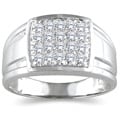 10k White Gold Men's 1/2ct TDW Diamond Square Ring (I-J, I1-I2)