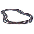 DaVonna Cultured Freshwater Black Pearl 100-inch Necklace (6-6.5 mm)