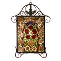 Tiffany-style Floral Iron Window Panel