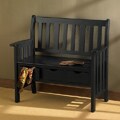 Black 3-drawer Country Bench