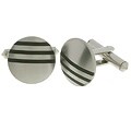 Men's Titanium Cuff Links with Black Rhodium Inlay