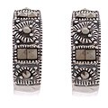 Sterling Silver Marcasite Half-Hoop Earrings