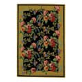 Hand-hooked Midnight Garden Black Wool Rug (5'3 x 8'3)