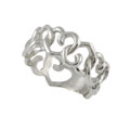 Sterling Silver Interlocked Hearts Band