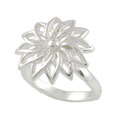 Sterling Silver Cutout Flower Fashion Ring