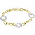 14k Two-tone Gold Hearts Bracelet