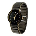 Geneva Platinum Men's Black Steel Watch