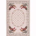 Hand-hooked Bijoux Beige Wool Rug (9'9 x 13'9)