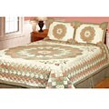 Dahlia Delight Patchwork Cotton Quilt Set