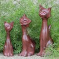 Aluminum Cat Family Outdoor Statues (Set of 3)