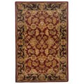 Handmade Heritage Kashan Burgundy/ Black Wool Rug (4' x 6')
