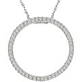 10k White Gold 1/4ct TDW Diamond Circle Necklace (I-J, I2-I3)