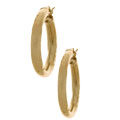 14k Yellow Gold Satin Hoop Earrings