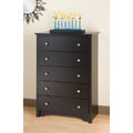 Broadway Black 5-drawer Chest