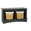 Broadway Black Twin-size Small Cubbie Bench