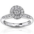 14k White Gold 1/2ct TDW Diamond Halo Engagement Ring