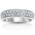 14k White Gold 1/2ct TDW Round Diamond Pave Band (H-I, I1-I2)