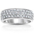 14k White Gold 3/4ct TDW Diamond Pave Band (H-I, I1-I2)