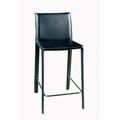 Abbeville Raven Black Leather Counter Stools (Set of 2)