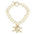 Icz Stonez 18k Gold over Sterling Silver CZ Skull Bracelet
