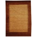 Hand-knotted Gabeh Solo Caramel Wool Rug (6' x 9')