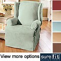 Sure Fit Smooth Suede Wing Chair Slipcover