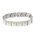 Sabona Beveled Concho Silver Magnetic Bracelet
