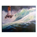 Gianola Lighthouse in a Storm Canvas Art Print