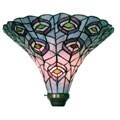 Tiffany-style Purple Peacock Torchiere Lamp