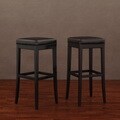 Kari Dark Brown Leather Bar Stools (Set of 2)