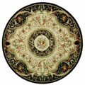 Hand-hooked Fruit Harvest Black Wool Rug (8' Round)