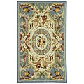 Hand-hooked Fruit Harvest Blue Wool Rug (5'3 x 8'3)