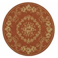 Indoor/ Outdoor Garden Terracotta/ Natural Rug (6'7 Round)