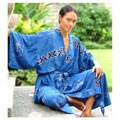 Women's Deep Blue Sea Batik Robe (Indonesia)