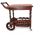 Mahogany and Leather Classic Rolling Bar (Peru)