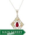 Black Hills Gold and Created Ruby Necklace