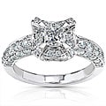 14k White Gold 1-1/6ct TDW Princess Diamond Halo Enagement Ring