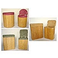 Microsuede & Bamboo Laundry Hampers (Set of 2)