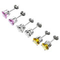 Tressa Sterling Silver Round CZ Earrings Set (6 mm)