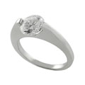 Sterling Silver Tension Set Round CZ Ring