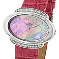 August Steiner The Riviera Pink Strap Watch