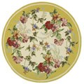 Hand-hooked Botanical Ivory/ Yellow Wool Rug (5'6 Round)