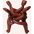 Handmade Four-headed Akuaba Unity Sculpture (Ghana)