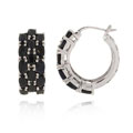Glitzy Rocks Sterling Silver 10.2 CTW Sapphire 3-tier Hoop Earrings