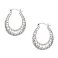 Sterling Essentials Sterling Silver Ribbed Hoop Earrings