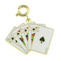 14k Yellow Gold Enamel Royal Flush Charm