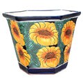 Ceramic Sunflower Fiesta Octagonal Flowerpot (Mexico)