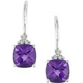 Hookas Interesting Article 10k White Gold Amethyst Hook Earrings