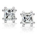 14k White Gold 1 1/4ct TDW Asscher Diamond Stud (H-I, SI1-SI2)